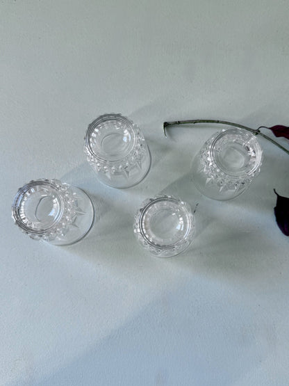 Verres à liqueur vintage ciselés - lot de 4