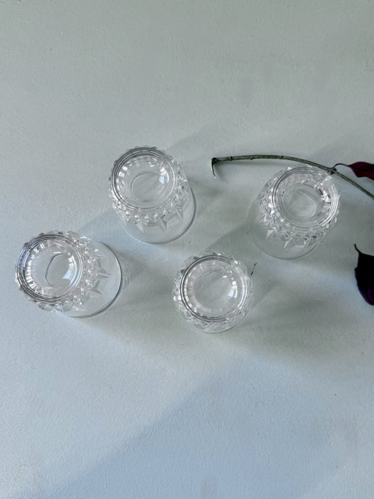 Verres à liqueur vintage ciselés - lot de 4