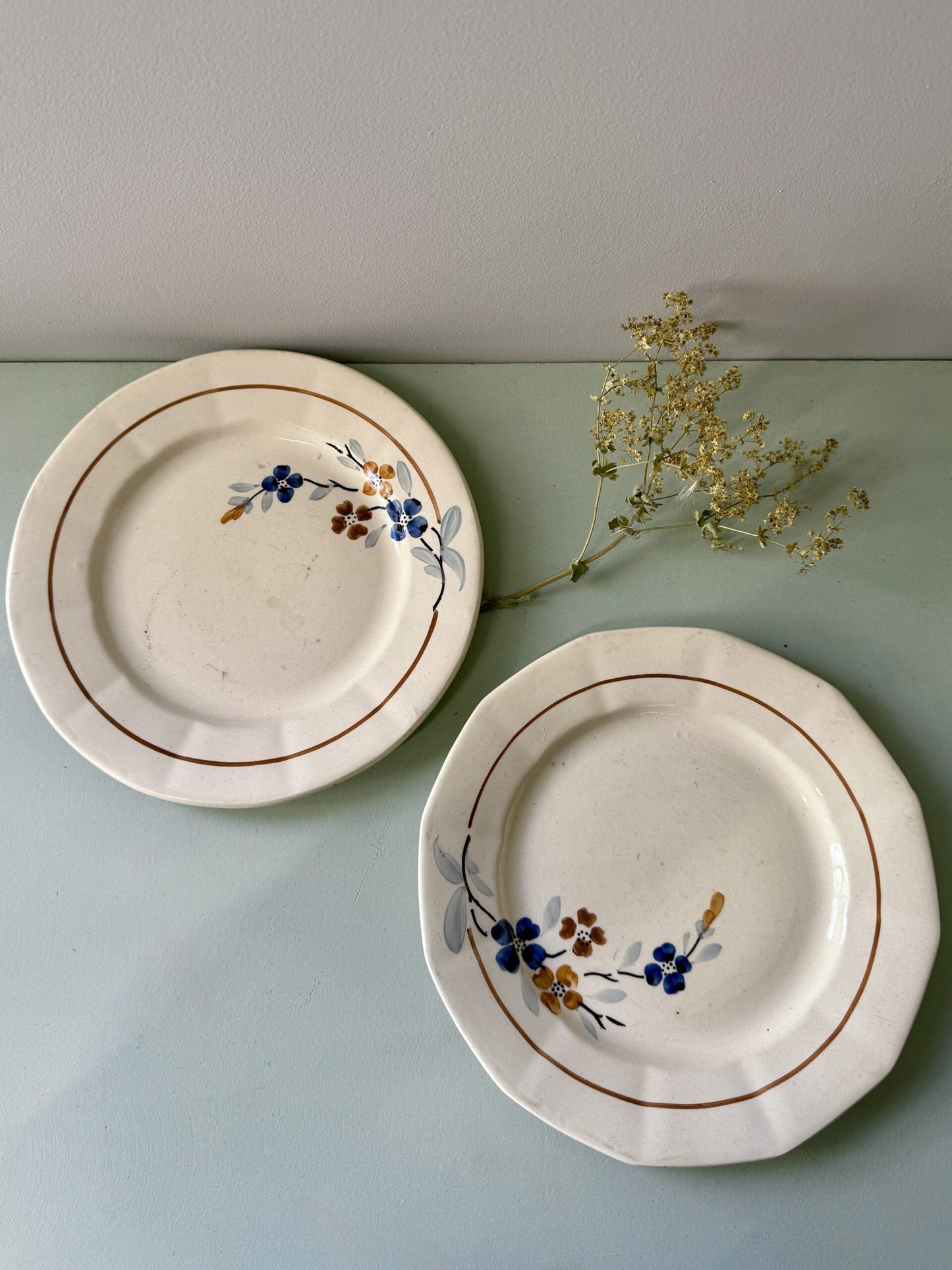Assiettes Sarreguemines – décor floral - lot de 2