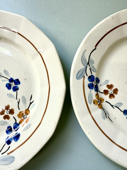 Assiettes Sarreguemines – décor floral - lot de 2