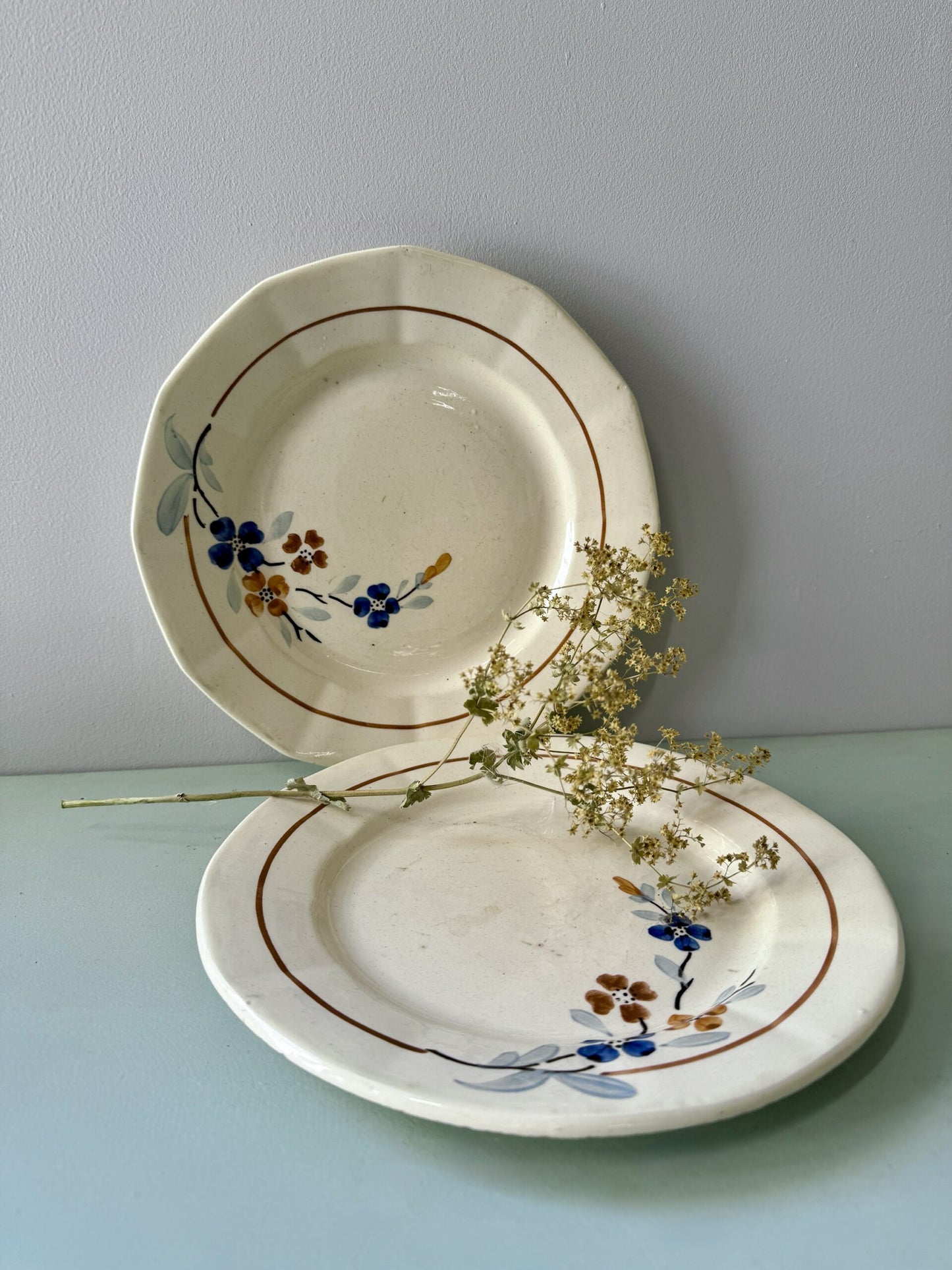 Assiettes Sarreguemines – décor floral - lot de 2