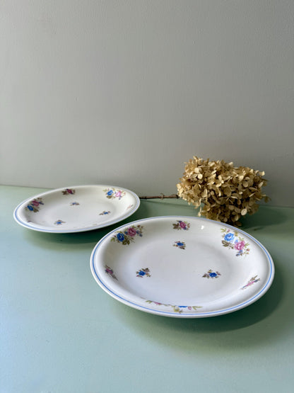 Assiettes plates en porcelaine de Châtres-sur-Cher - lot de 2