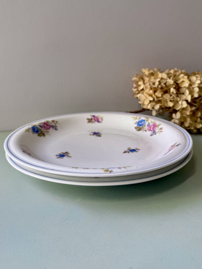 Assiettes plates en porcelaine de Châtres-sur-Cher - lot de 2