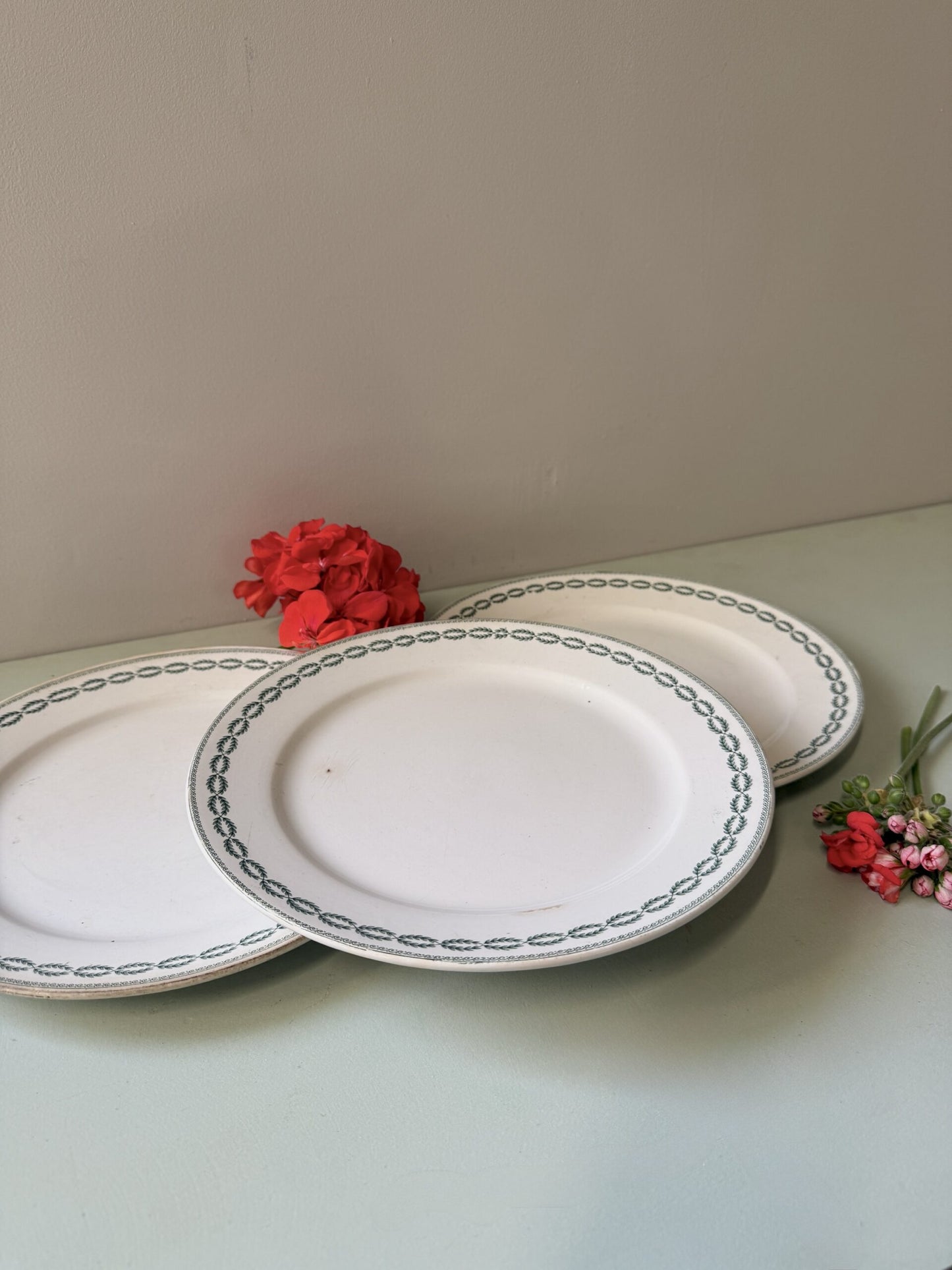 Assiettes plates Sarreguemines modèle Nobilis - lot de 3