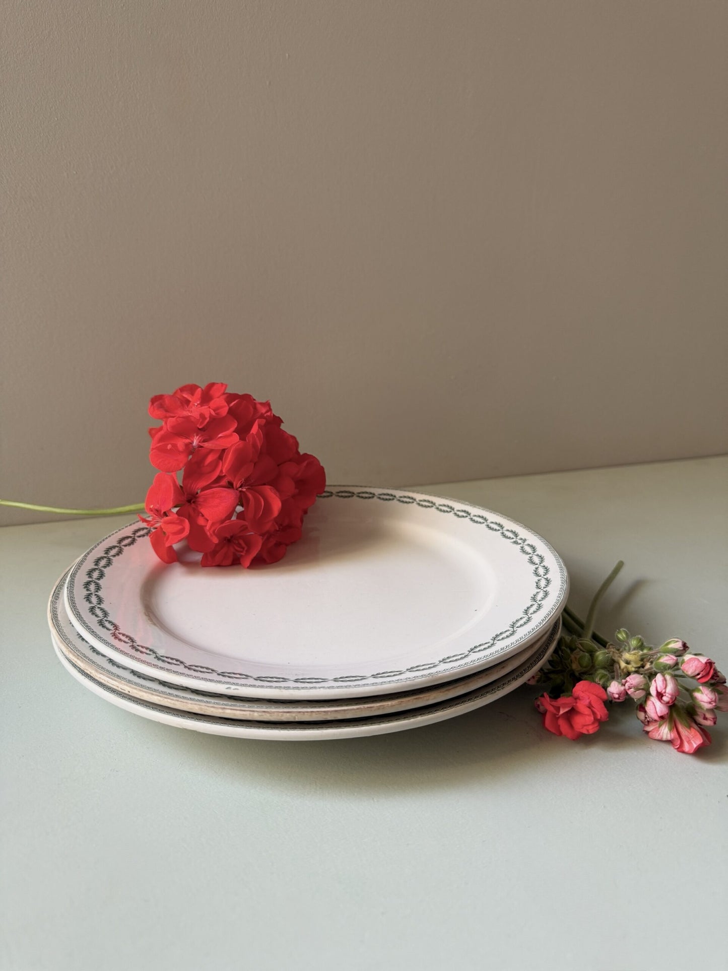 Assiettes plates Sarreguemines modèle Nobilis - lot de 3