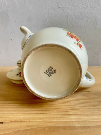 Théière et pot à lait - Motif fleuri vintage