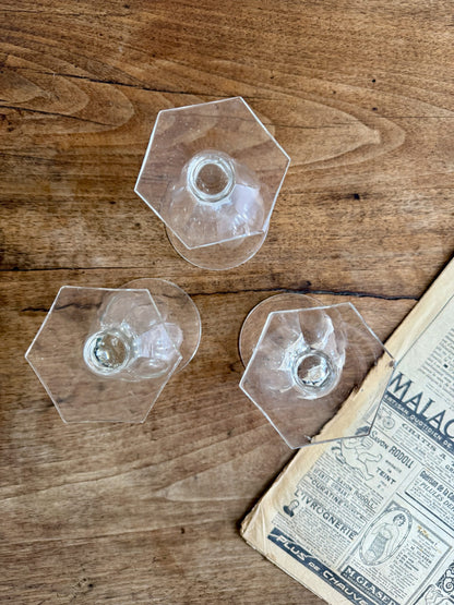 Lot de 3 verres à pied en cristal