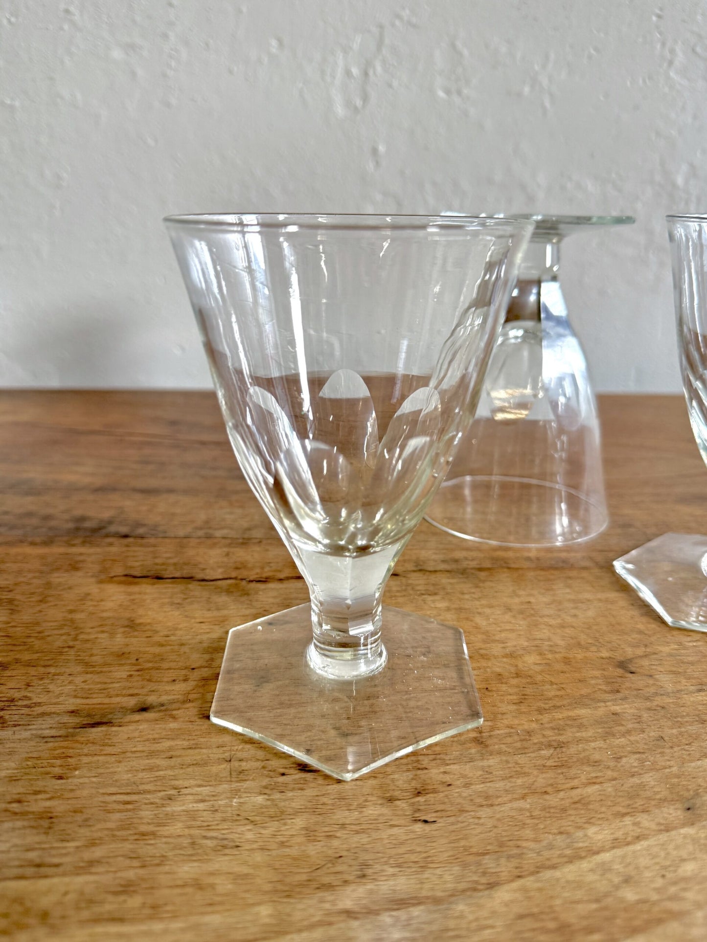 Lot de 3 verres à pied en cristal