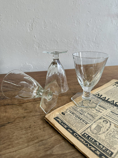 Lot de 3 verres à pied en cristal