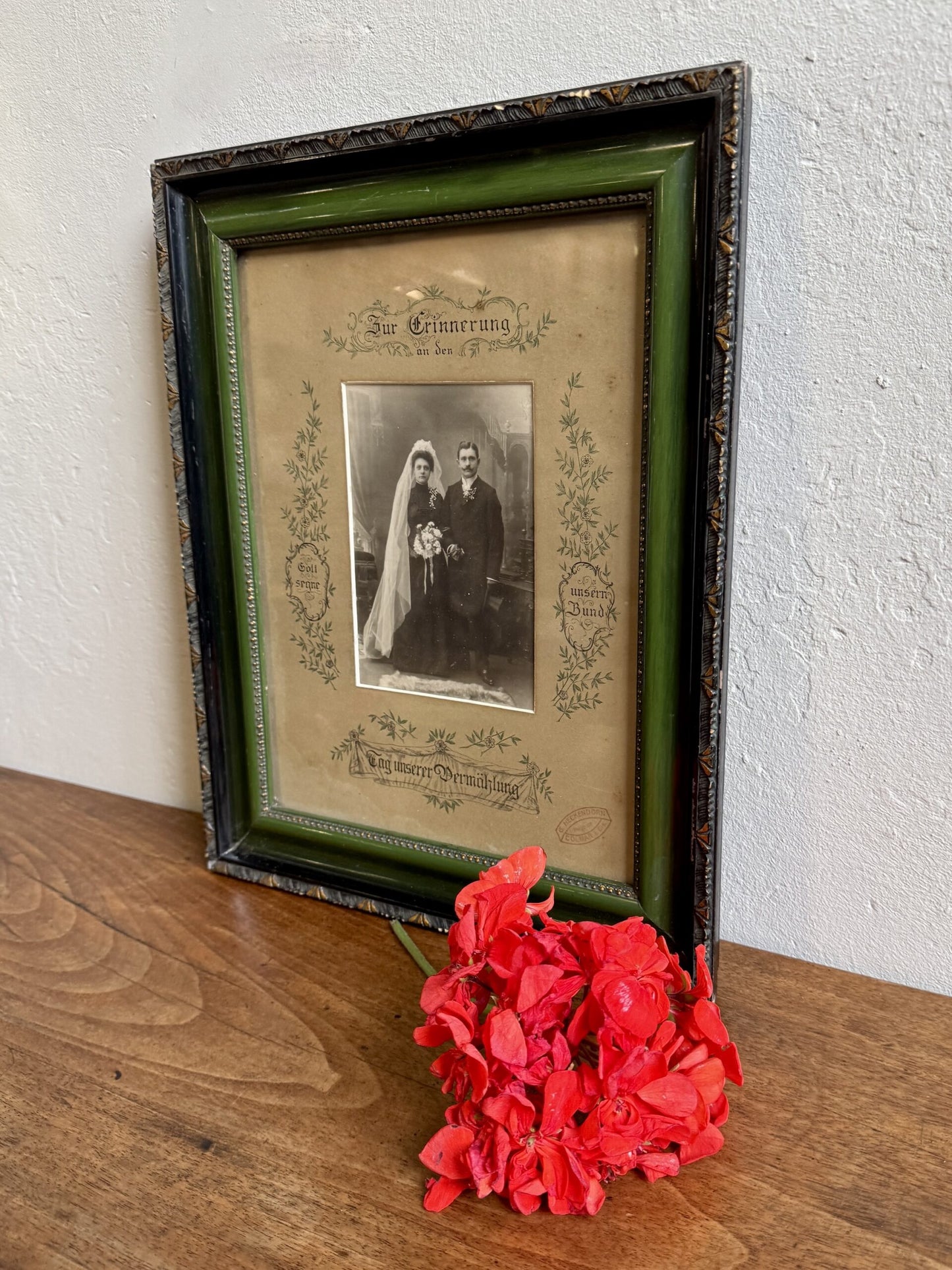 Tableau avec photo de mariage ancienne