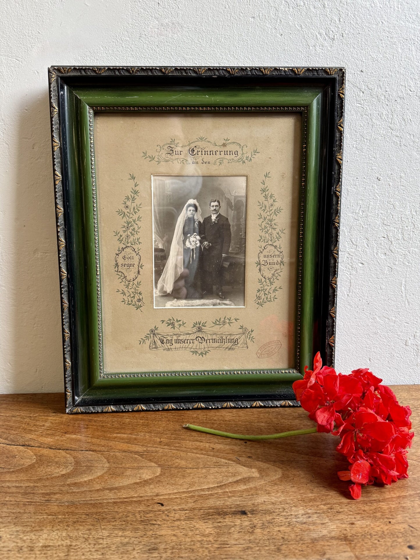 Tableau avec photo de mariage ancienne