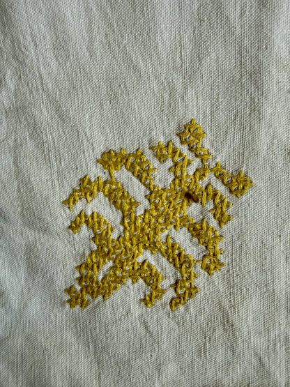 Lot de 2 serviettes blanches au point de croix