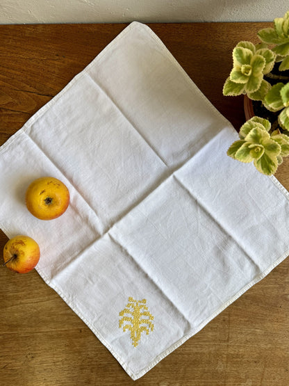 Lot de 2 serviettes blanches au point de croix