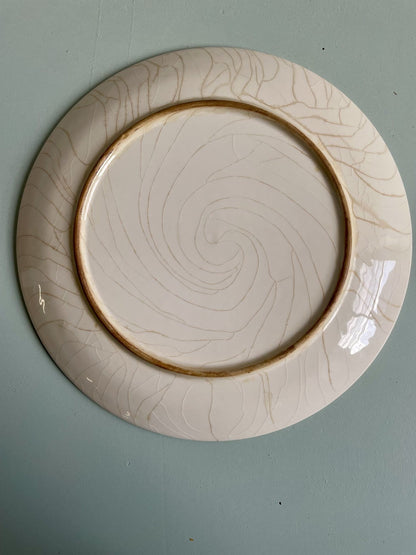 Plat en céramique – Décor fleurs bleues