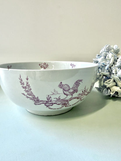 Saladier ancien anglais – décor bordeaux champêtre