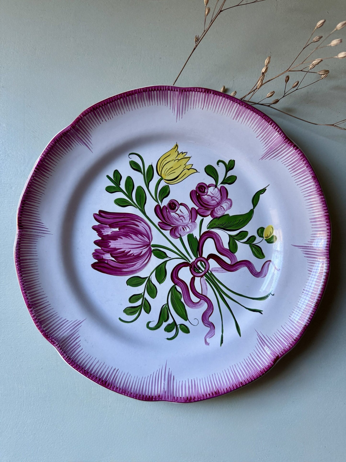 Assiette plate décorative fait main