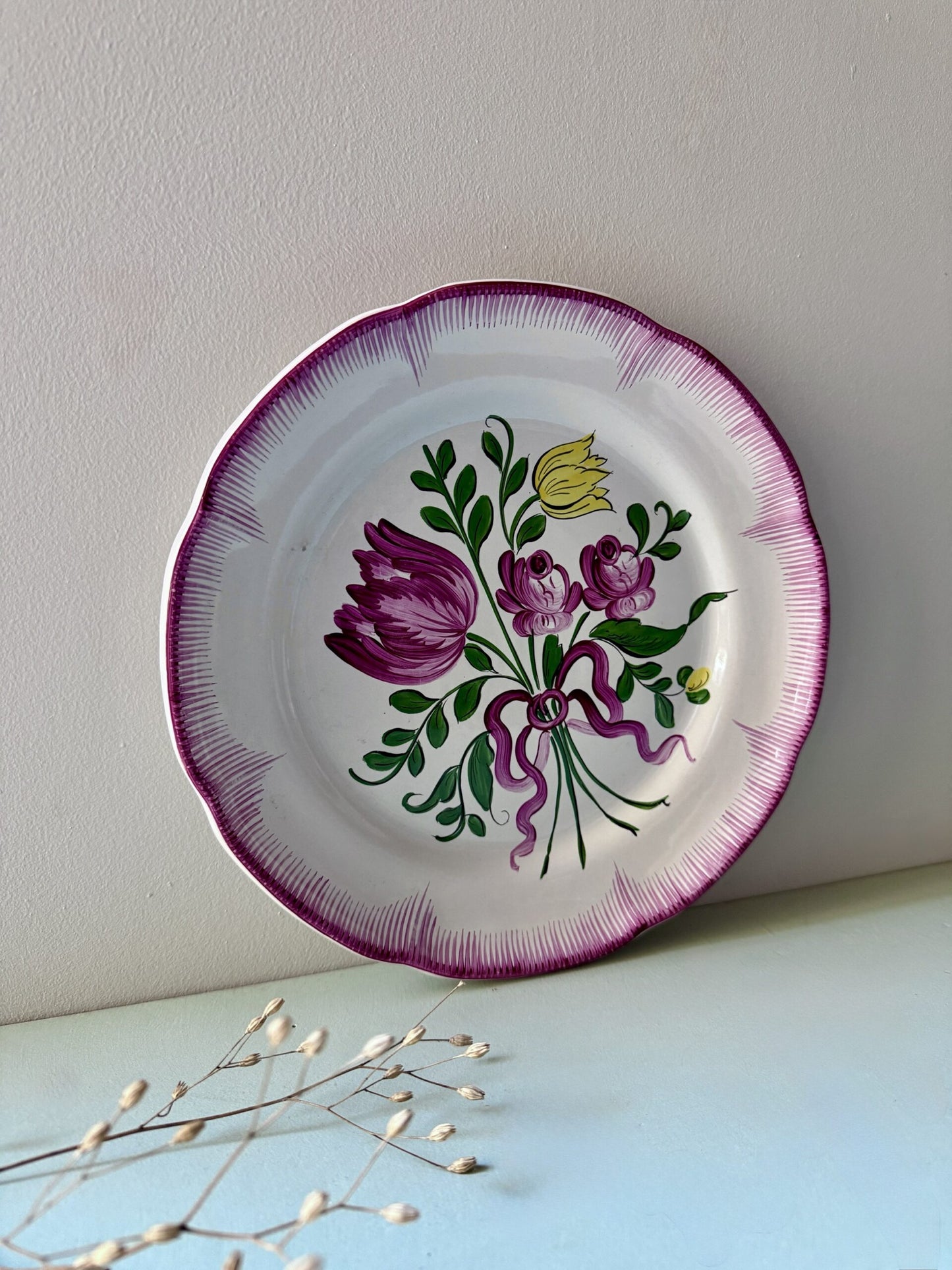 Assiette plate décorative fait main