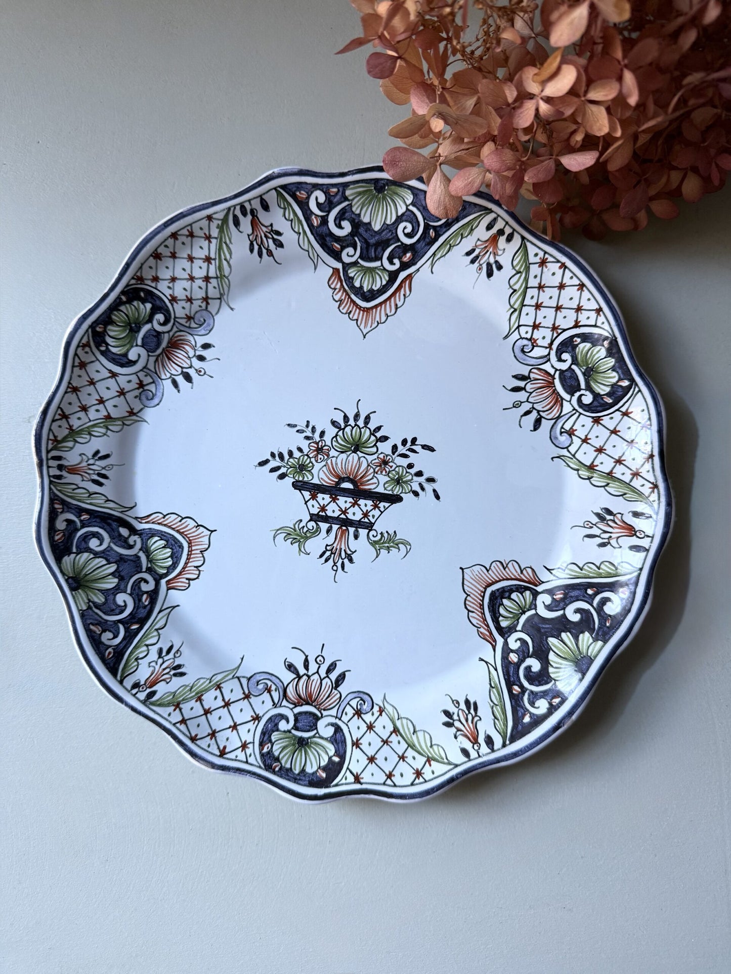 Assiette décor Rouen fait main