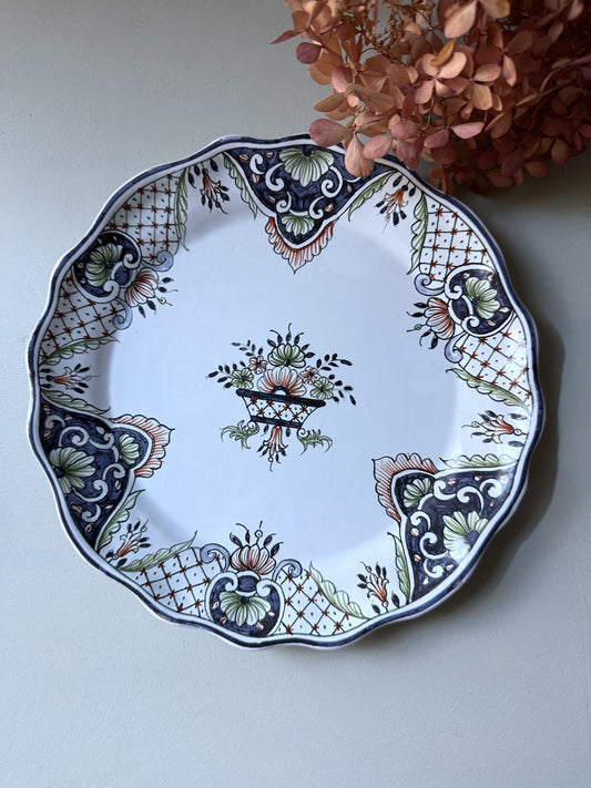 Assiette décor Rouen fait main