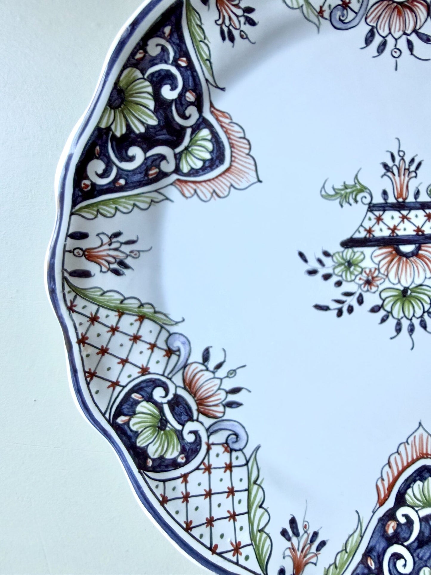 Assiette décor Rouen fait main