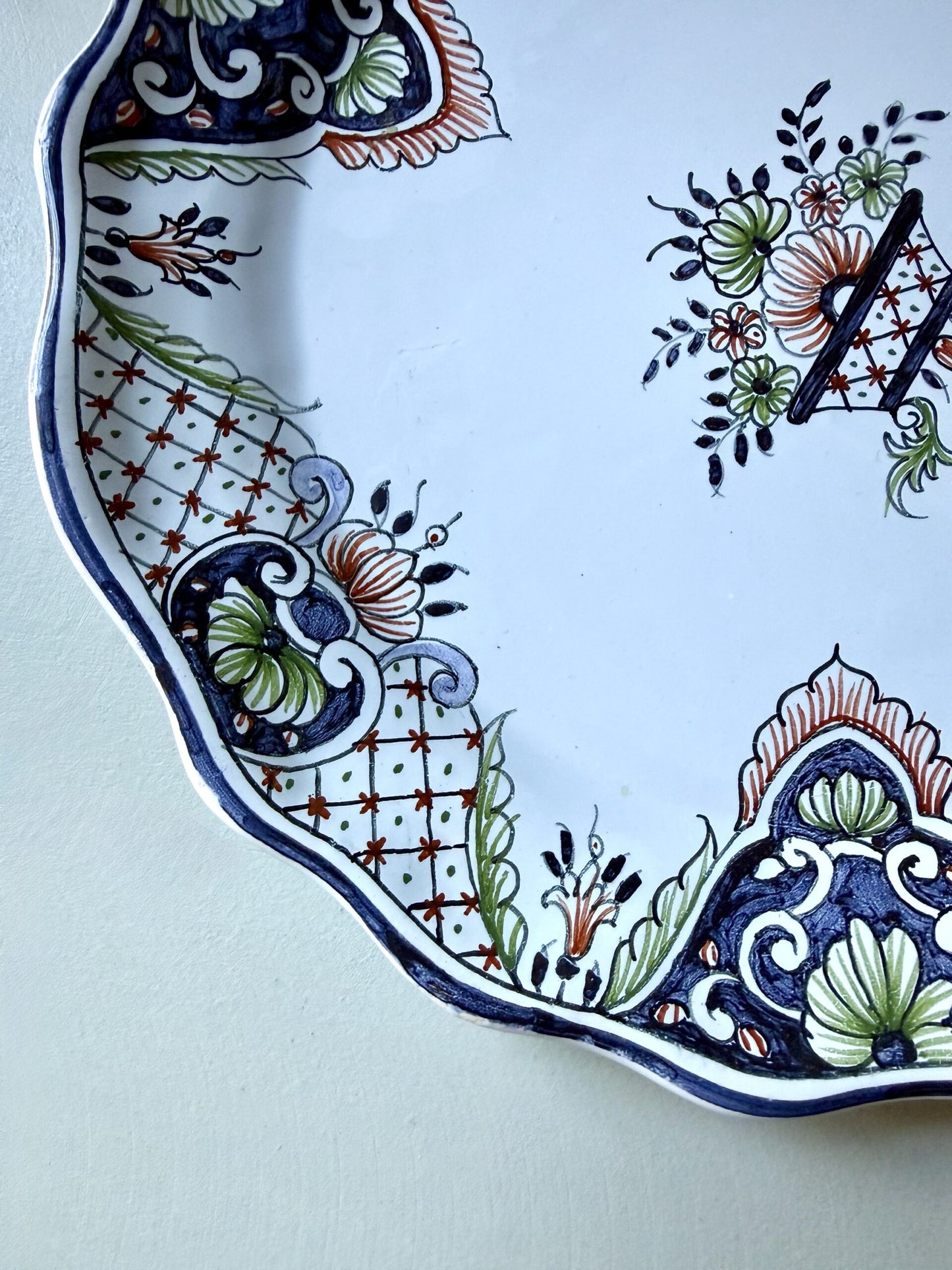 Assiette décor Rouen fait main