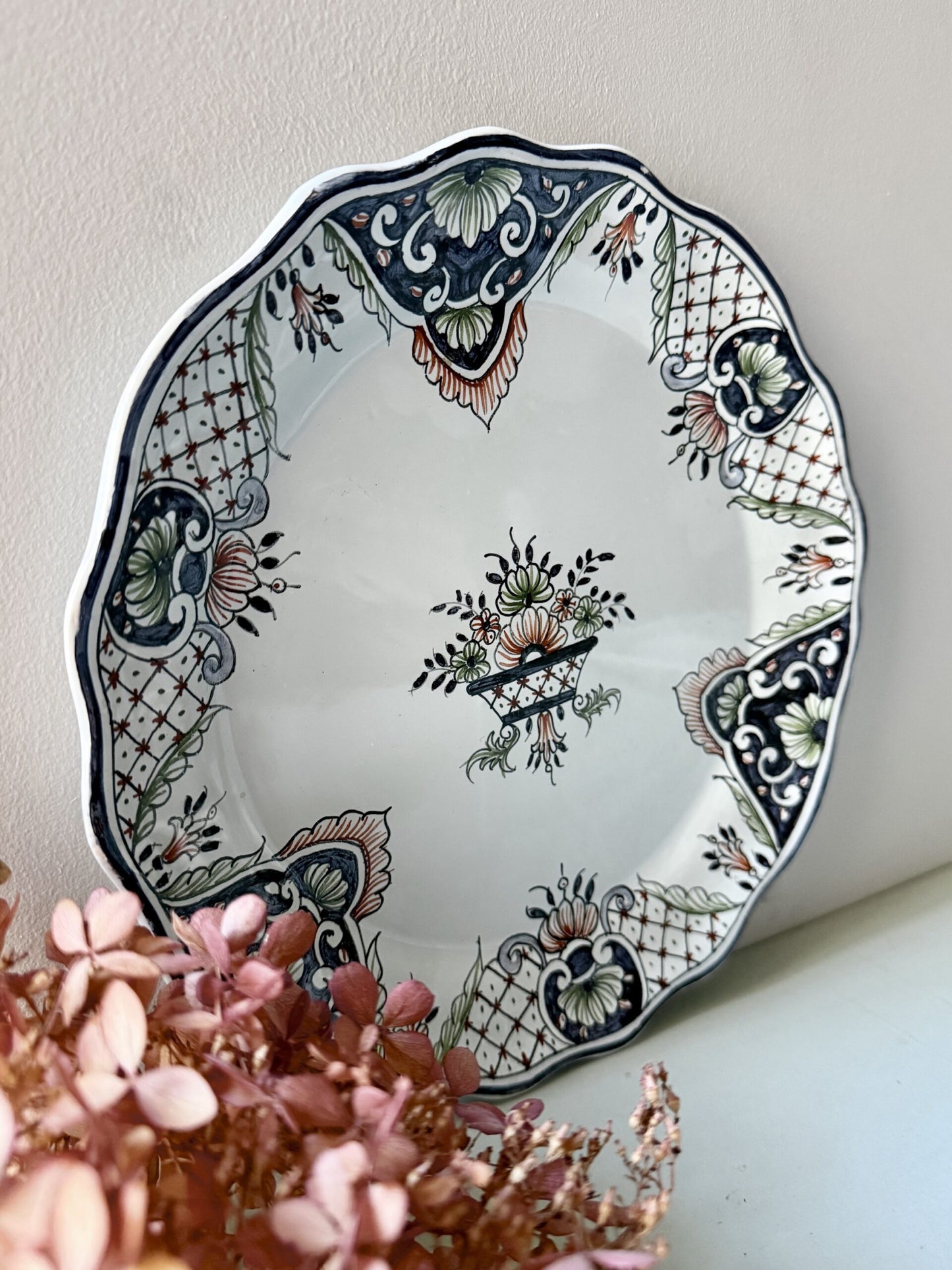 Assiette décor Rouen fait main