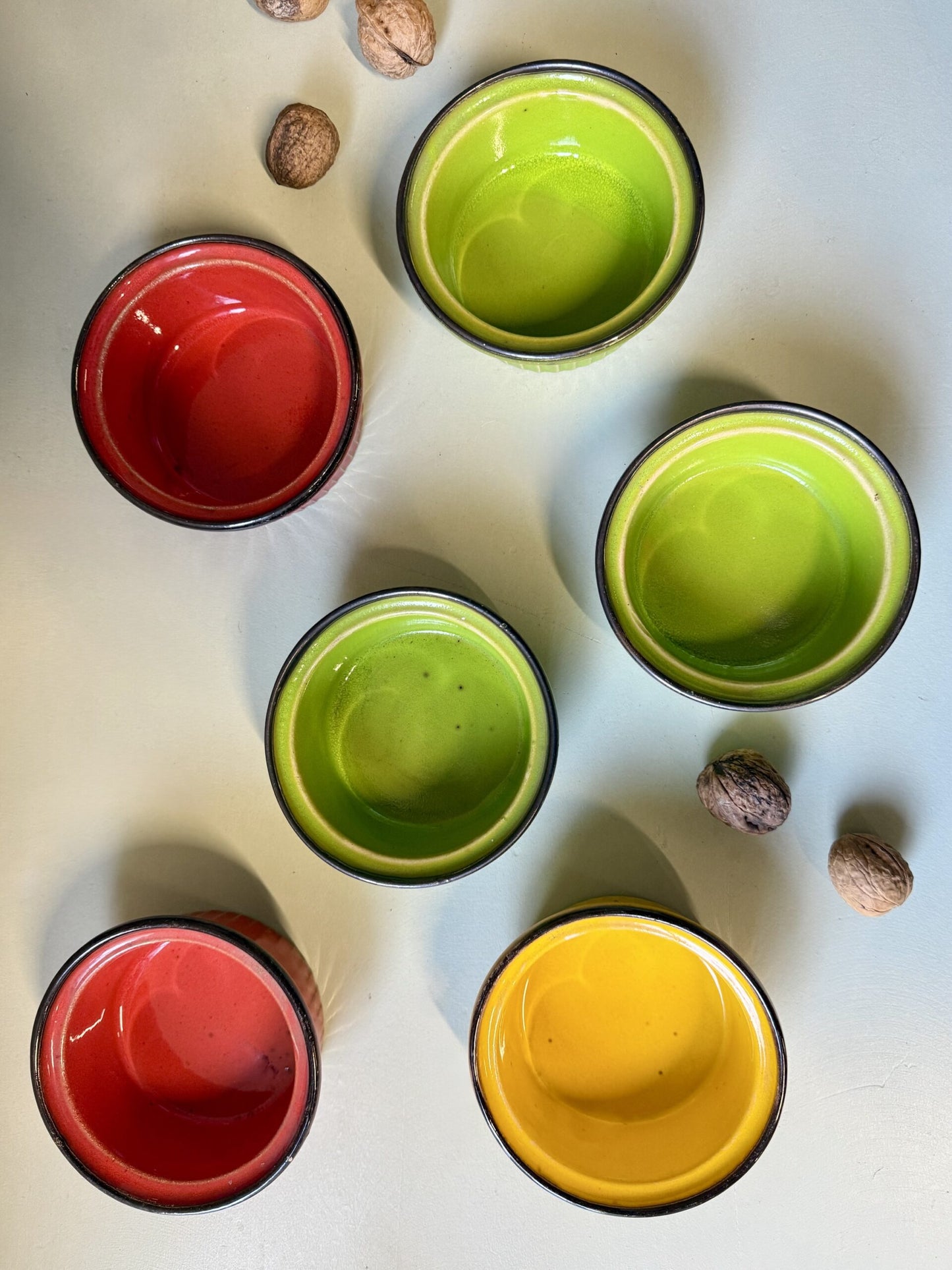 Ramequins colorés alsaciens - lot de 6