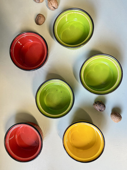 Ramequins colorés alsaciens - lot de 6