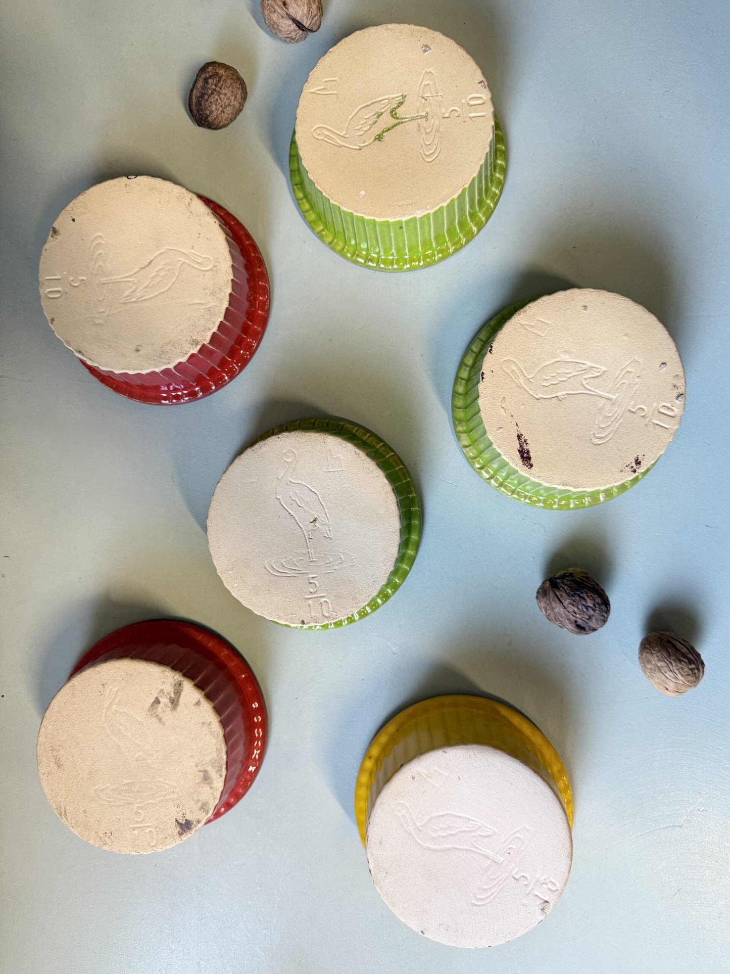 Ramequins colorés alsaciens - lot de 6