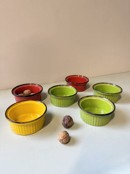 Ramequins colorés alsaciens - lot de 6