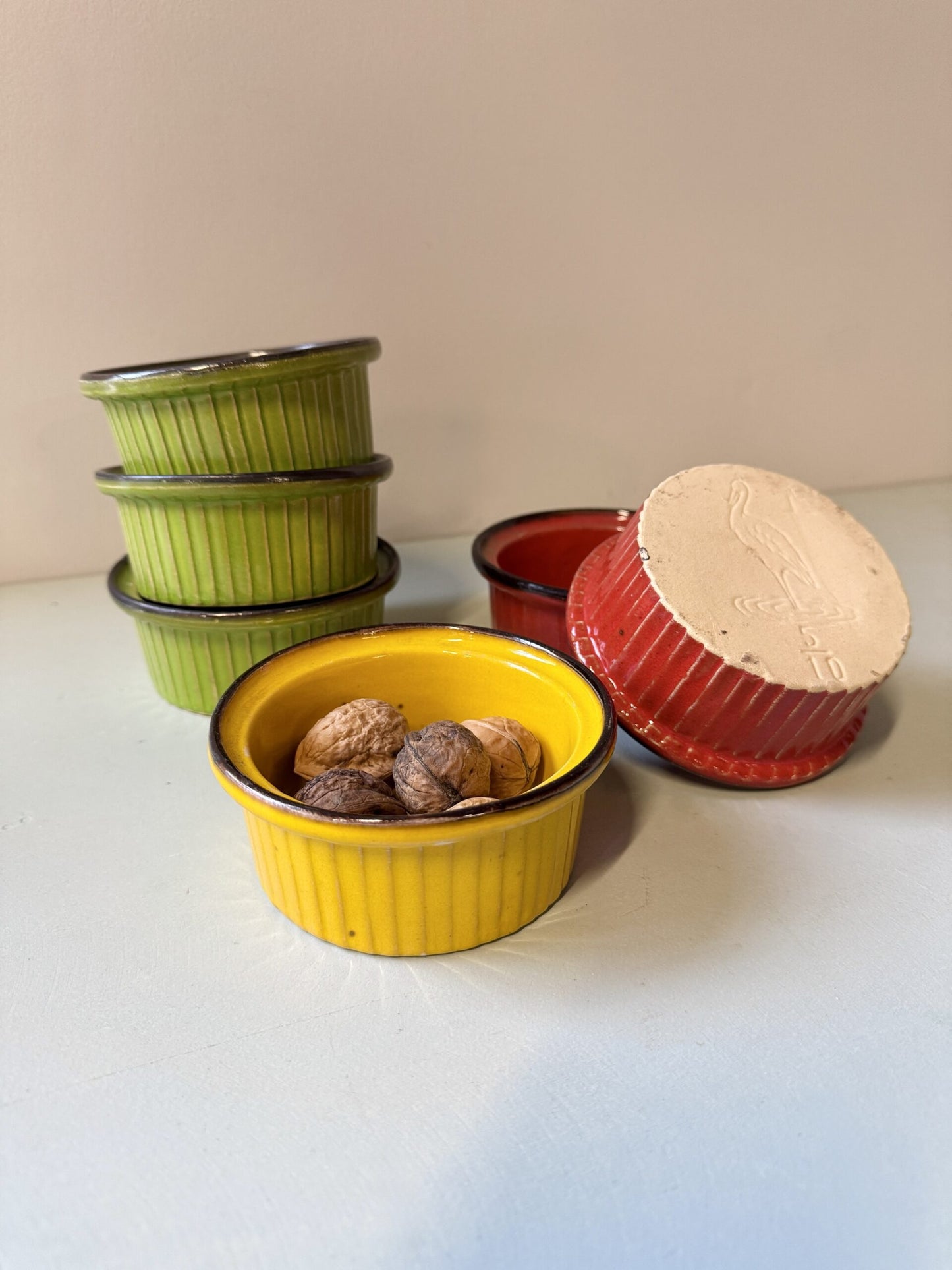 Ramequins colorés alsaciens - lot de 6