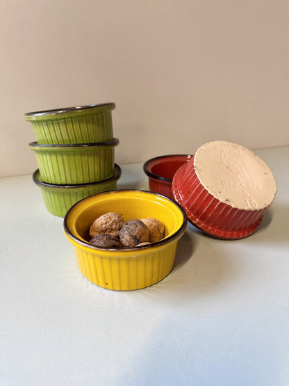Ramequins colorés alsaciens - lot de 6