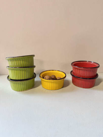 Ramequins colorés alsaciens - lot de 6