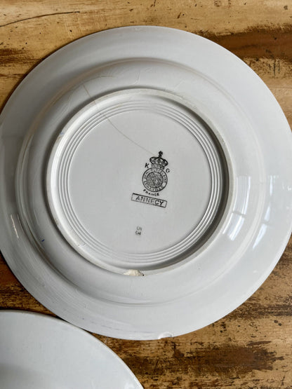 3 assiettes creuses bleues