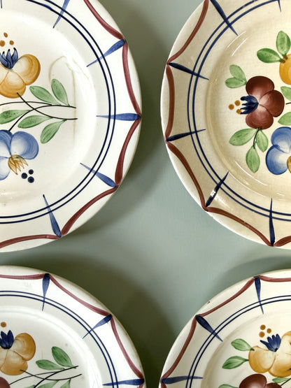 Assiettes plates Longwy modèle Roland – lot de 10