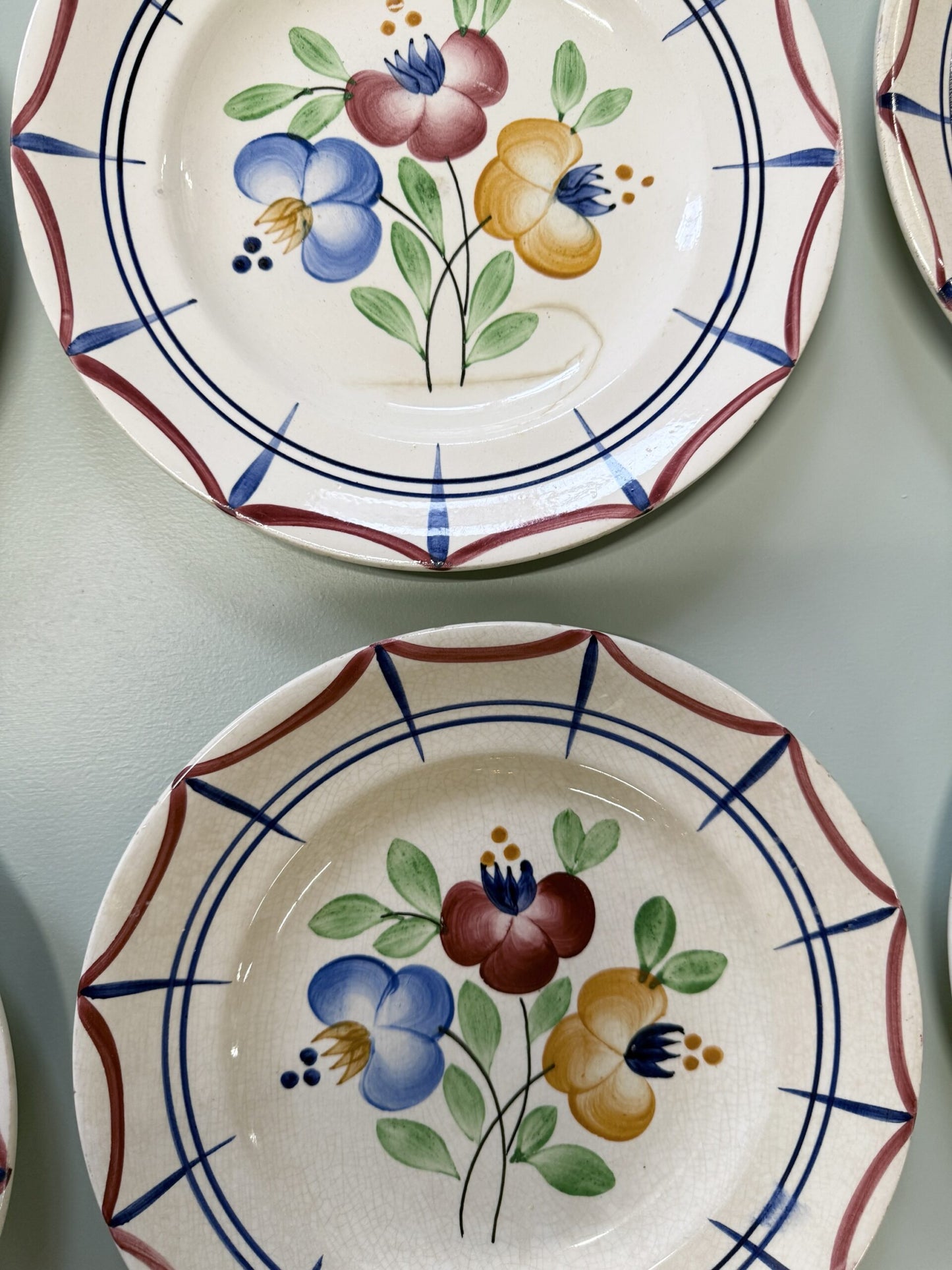 Assiettes plates Longwy modèle Roland – lot de 10