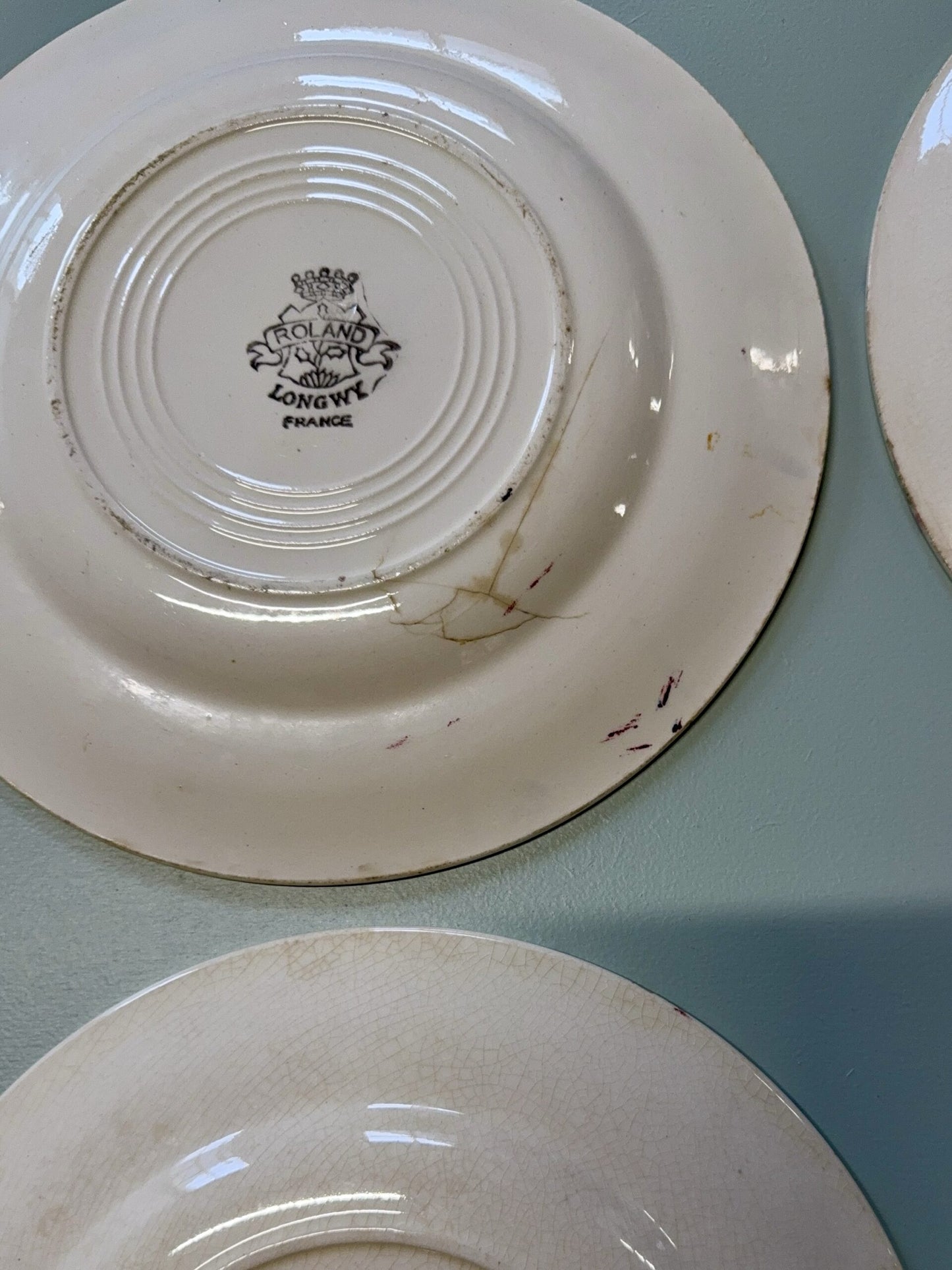 Assiettes plates Longwy modèle Roland – lot de 10