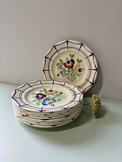 Assiettes plates Longwy modèle Roland – lot de 10