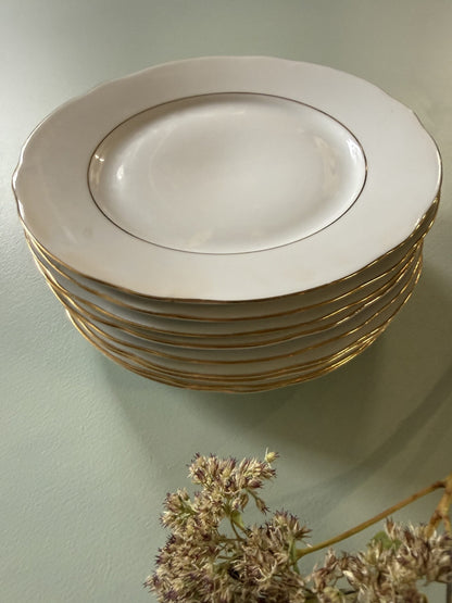 Assiettes à dessert en porcelaine blanche – Lot de 10