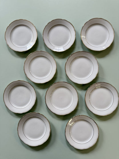 Assiettes à dessert en porcelaine blanche – Lot de 10