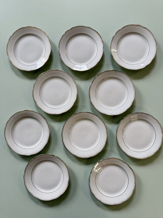 Assiettes à dessert en porcelaine blanche – Lot de 10