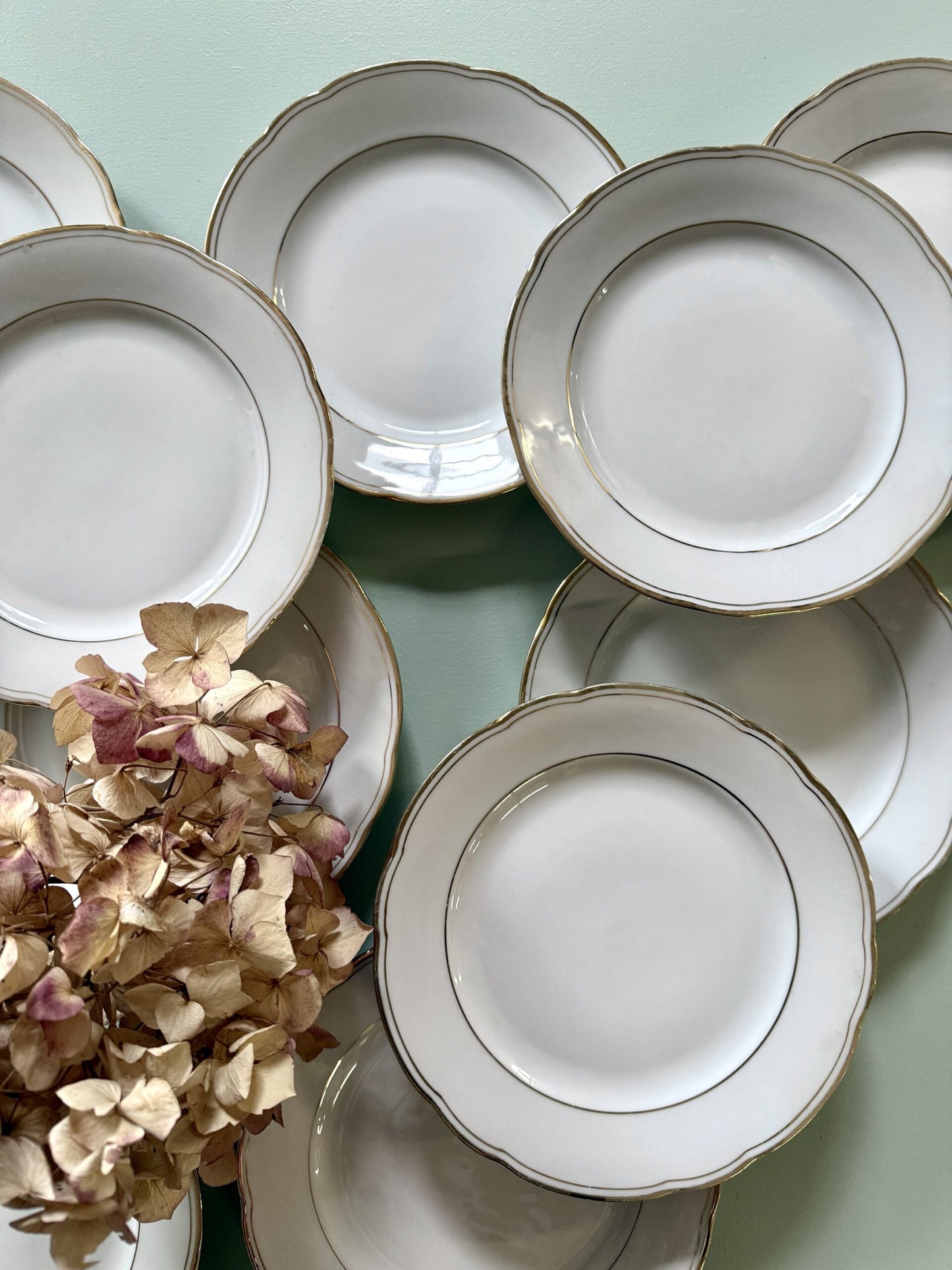 Assiettes à dessert en porcelaine blanche – Lot de 10