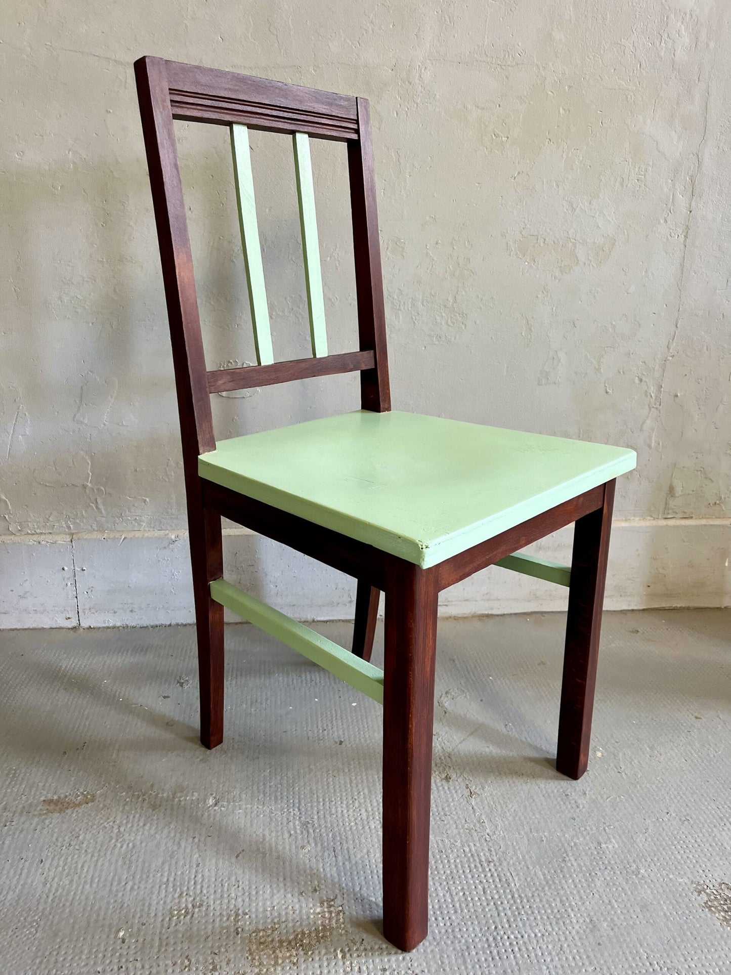 Chaise acajou et vert