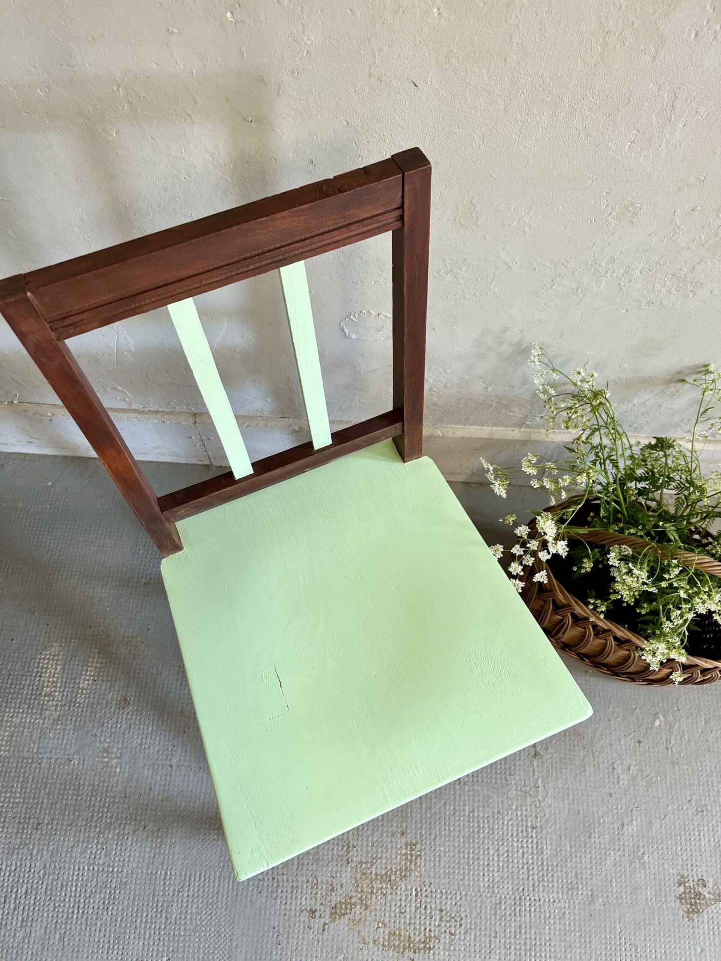 Chaise acajou et vert