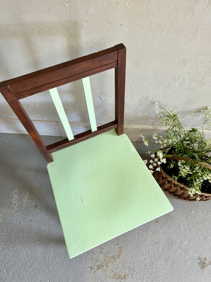Chaise acajou et vert