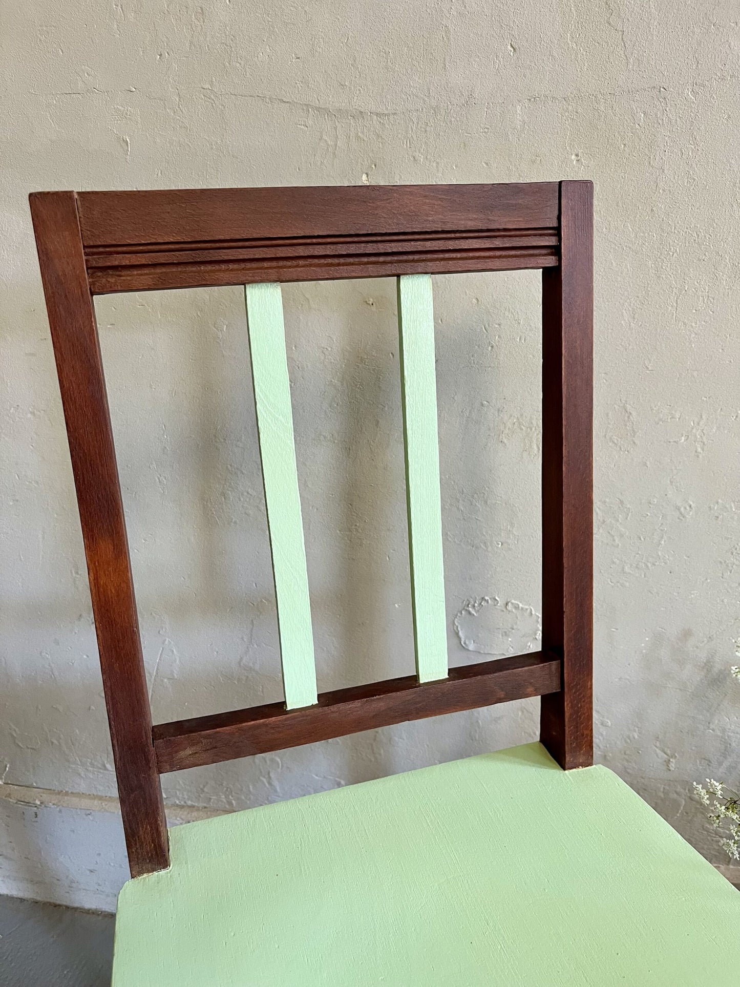 Chaise acajou et vert