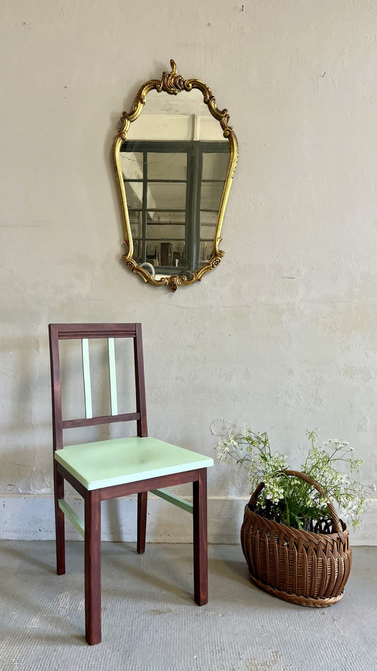 Chaise acajou et vert