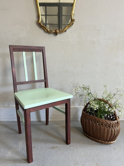 Chaise acajou et vert
