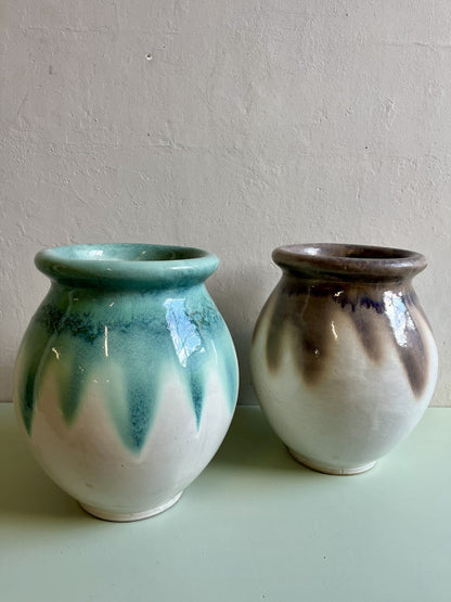 Grand pot en grès vernissé bleu