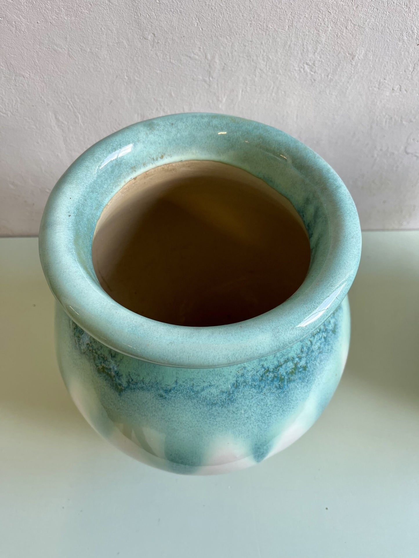 Grand pot en grès vernissé bleu